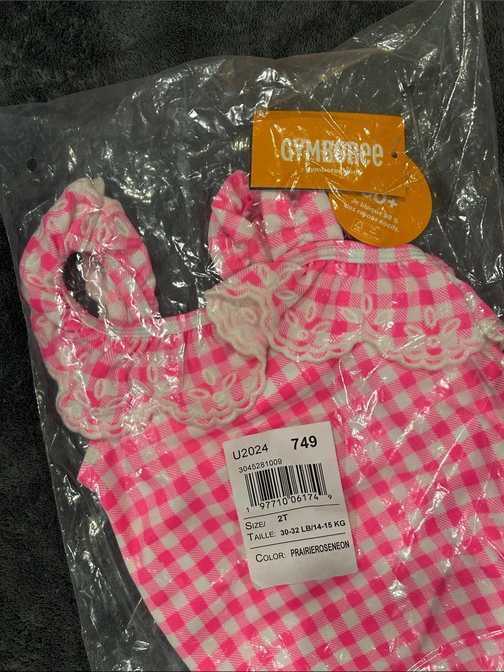 Gymboree Pink Gingham Ruffle One-Piece Swimsuit